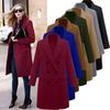Женское зимнее пальто Теплое Ветрозащитное Пальто Длинное Двубортное Свободного Кроя Куртка Уличный Стиль Отпуск Повседневная Носка Классическая Осенняя Мода
