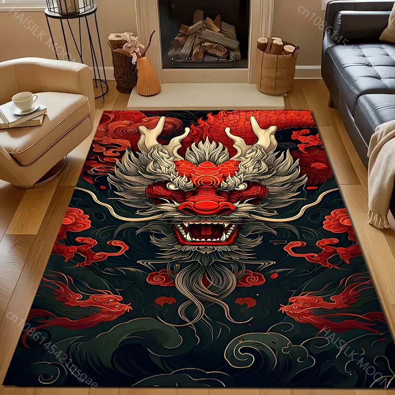 New To The Mysterious Dragon Totem Printed Carpet! Anti-slip Sound Insulation, Living Room Bedroom Entrance Door Mat Sofa Rugs