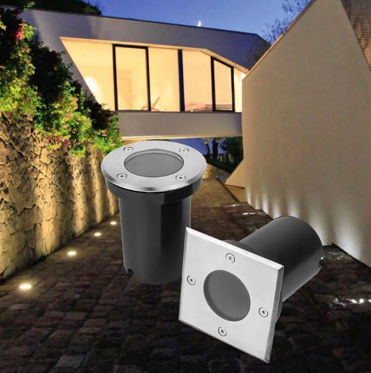 Outdoor Landscape Lights 85-265V 3000K Warm White IP65 Pathway Ground Lighting Gu10 Led Inground Light
