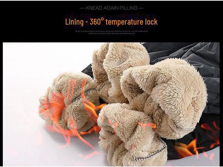 Мужские теплые повседневные брюки из утолщенной овчины на бархатной подкладке: Большой размер, непродуваемая верхняя одежда для среднего и пожилого возраста.