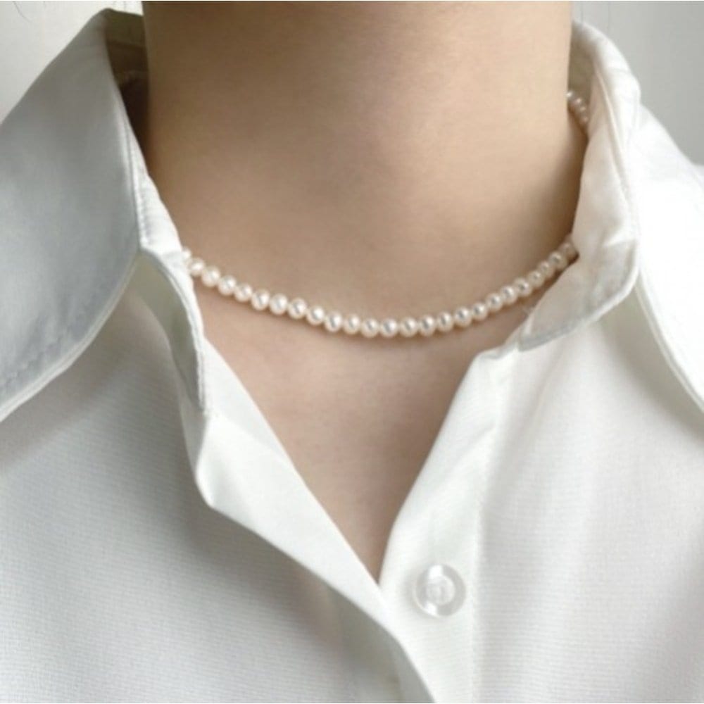 Pearl Necklace 4~5mm/5~6mm Freshwater Pearl Necklace Natural Ugly Luxury Women's Fashion Choker 0490