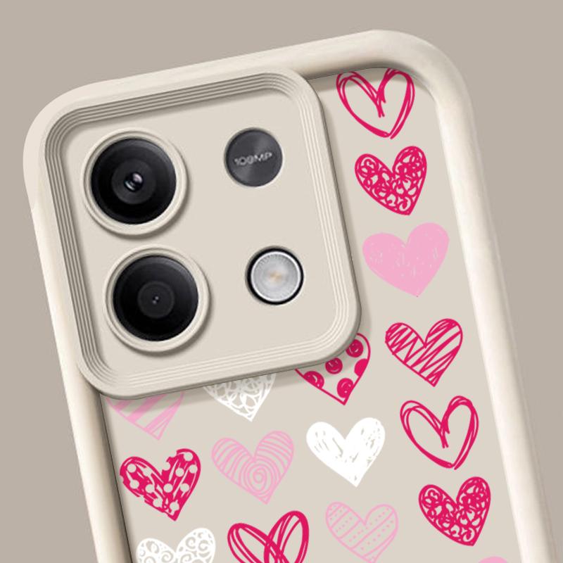 Противоударный чехол с сердечками для телефона Xiaomi 13t 11t Pro Poco F6 X5 X6 M6 Pro Redmi Note 13 12 11 Pro, защитный силиконовый мягкий чехол для объектива