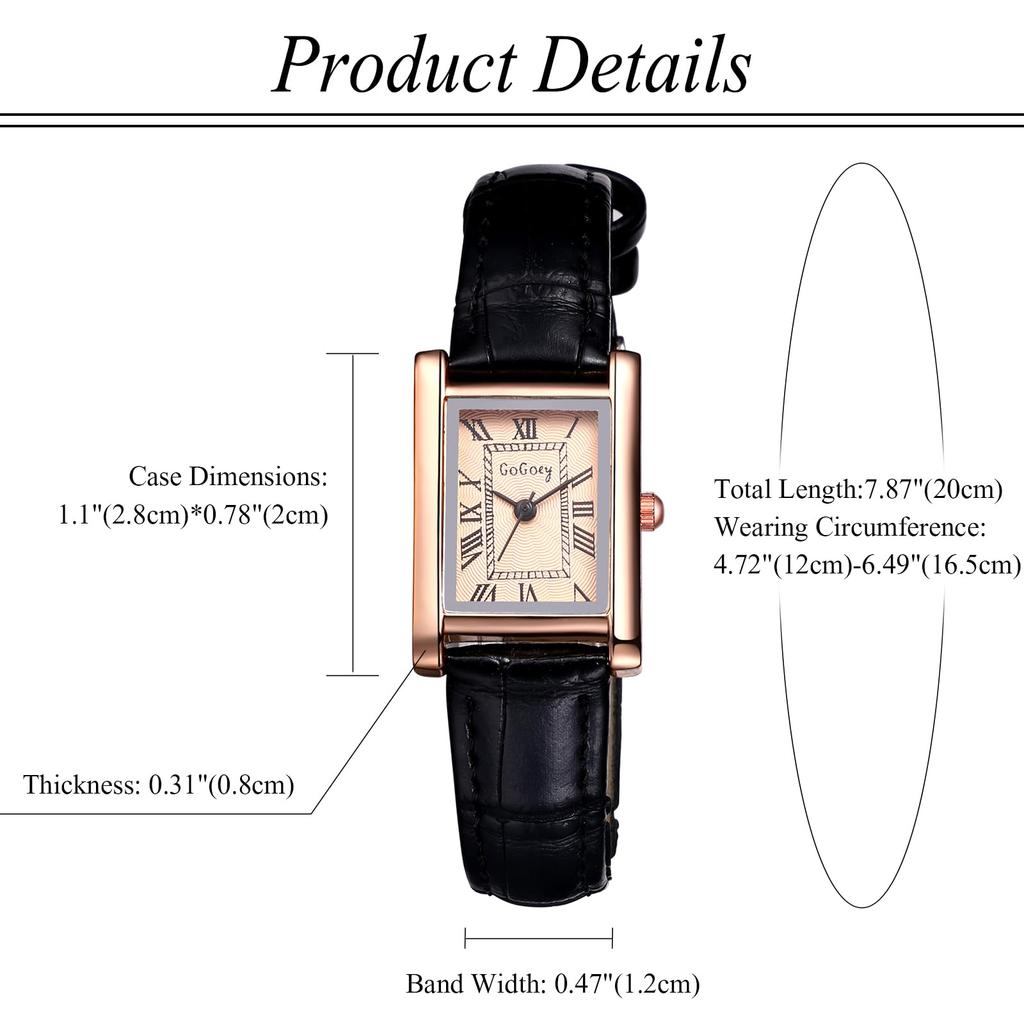 Квадратный Простой Стильный Кожаный Римский Аналоговый Регулируемый Кварцевый Модный Черный Подарочный Женский Ремешок Для Часов, Алфавит, Дисплей, Водонепроницаемый, Длина, Часы,