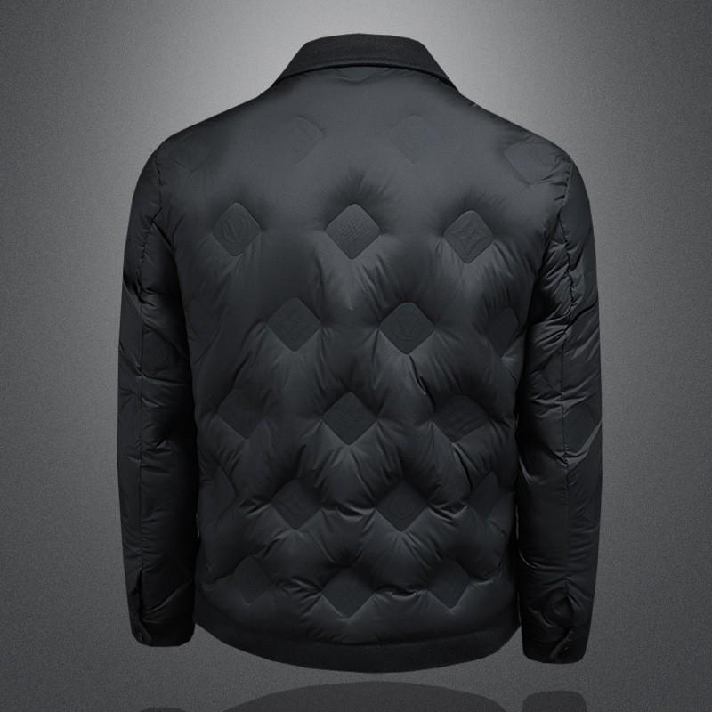 Mens Winter Warm Down Jacket With Stand Collar Casual Stylish Outerwear 86-90% Duck Fill