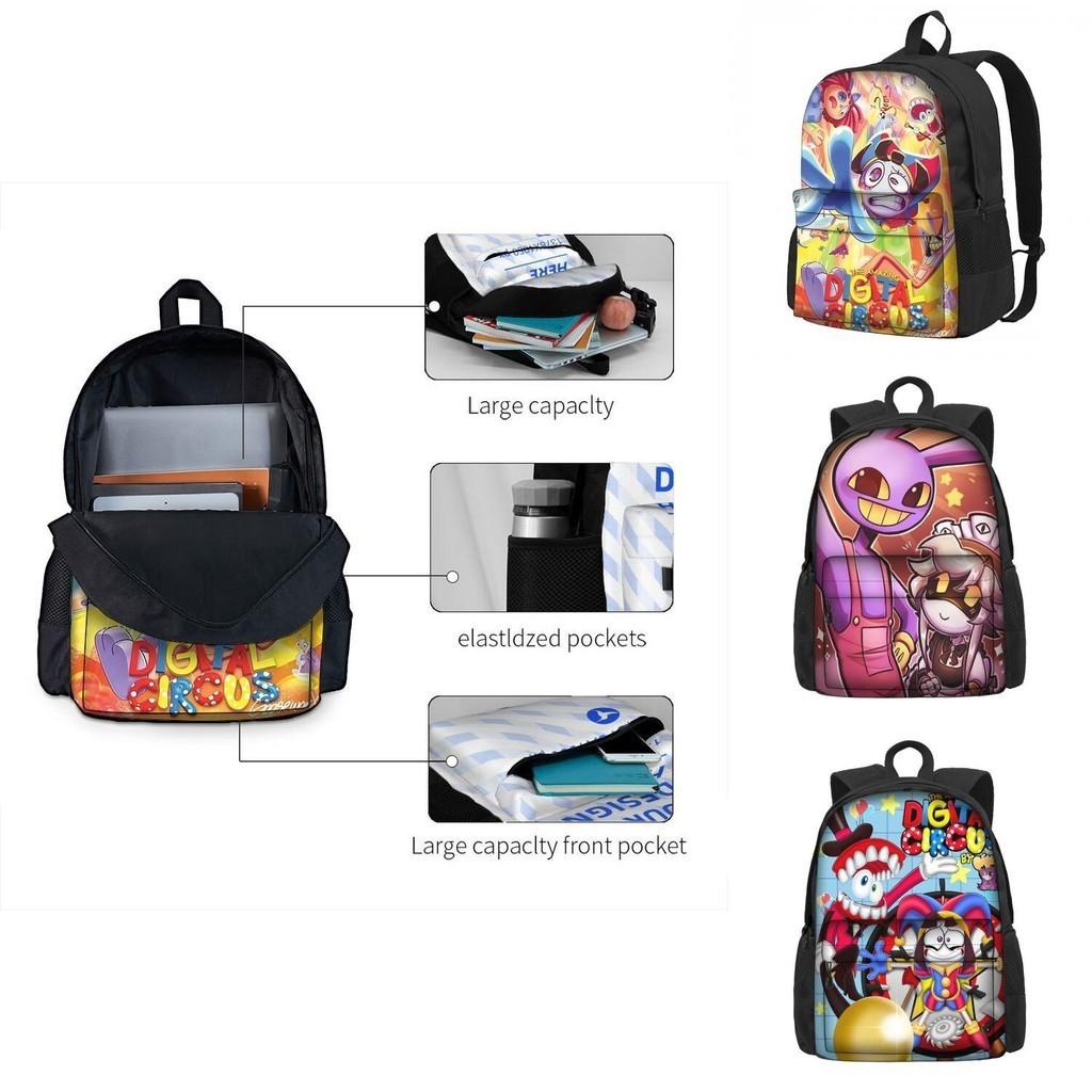 The Amazing Digital Circus School Bag For Boys And Girls Breathable And Durable 3rd-4th Grade Trendy And Cool Style Polyester Material
