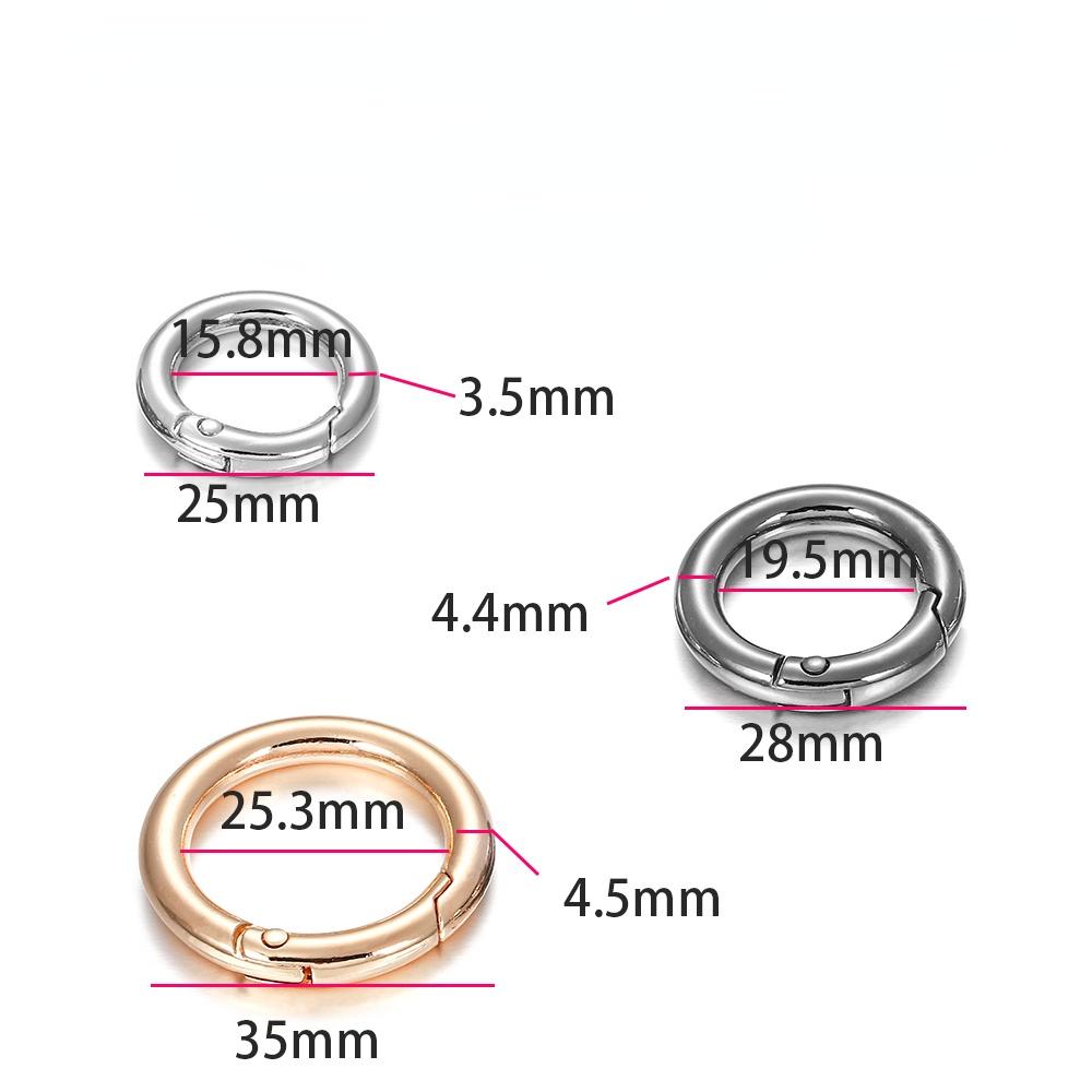 5 шт./лот, металлические уплотнительные кольца, пружинные застежки, открывающийся круглый карабин, брелок для ключей, зажимы для сумки, крючок, пряжки на цепочке для собак, разъем для ювелирных изделий «сделай сам»