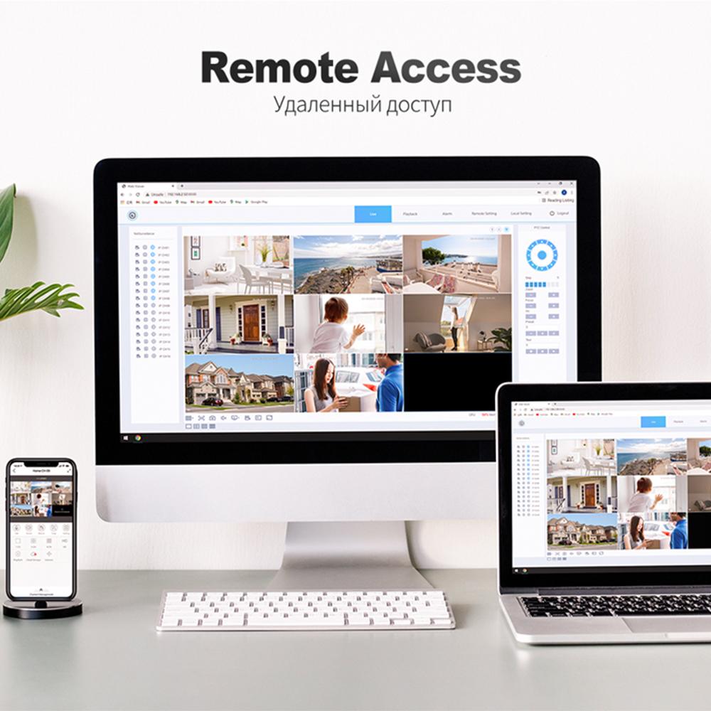 Techage 8-канальная 4-мегапиксельная PTZ-система безопасности POE IP-камера Открытый AI Обнаружение человека Двустороннее аудио-видеонаблюдение NVR Комплект камеры
