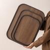 Rectangle Wood Tray Retro Style Fruit Plate Smooth Edge Tea Tray  Home