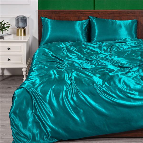 Luxury Bedding Sets 3PCS Solid Color Bed Cover Sets Silk Duvet Cover Set Summer Silk Sheets