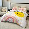3PC Sun Rainbow Duvet Cover Comfortable Bedding Large/Large Size Complete Digital Printing Available All Seasons No Filler/Core
