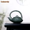 280ml Authentic Yixing Purple Clay Teapot Handmade Sprinkle Gold Bamboo Joint Pot Raw Ore Green Mud Kettle Zisha Teaset Supplies