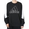 adidas Полосатый принт с большим логотипом, круглый вырез, толстовка мужская, топы, черный цвет HK4539