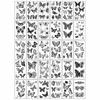 30 Sheets 3D Butterfly Flower English Pattern Temporary Tattoo Sticker,Small Size Body Arm Shoulder Wrist Fake Tattoo Sticker