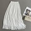 Женская летняя плиссированная миди-юбка из шифона с высокой талией - Элегантная струящаяся прозрачная для весны/лета