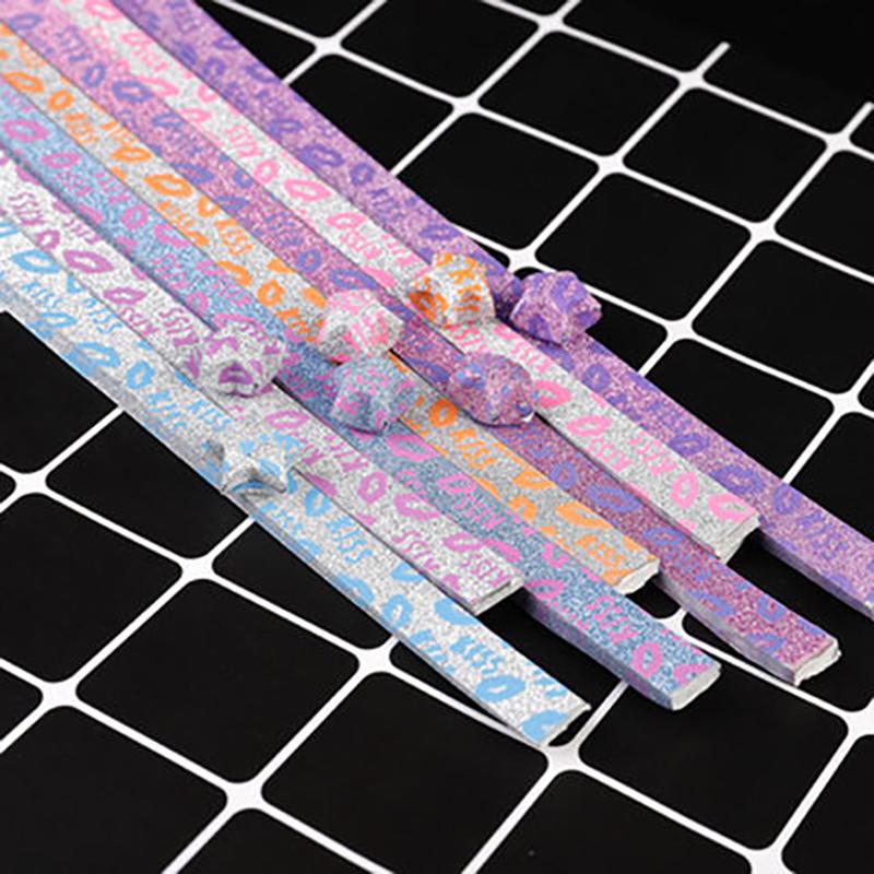 Glitter Origami Wishing Stars: Handmade Five-Pointed Colored Paper for Star Folding with Optional Colors