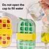 2-in-1 Water Bottle Ice Tray with Straw, One-Click Release, Portable Water Bottle Vertical Ice Cube Mold for Freezer