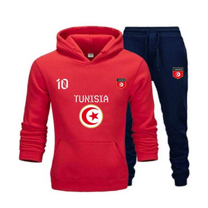 Men's Jogging Suit - Tunisia - Red - Long Sleeves - Breathable - Side Pockets