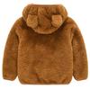 Милая куртка с ушками медведя для младенцев и малышей, мужская и женская, однотонная куртка с капюшоном для младенцев, детский шерстяной свитер