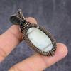 Лунный камень Ручная работа Медная проволока Обертка Ювелирная подвеска 2,36" p2A97