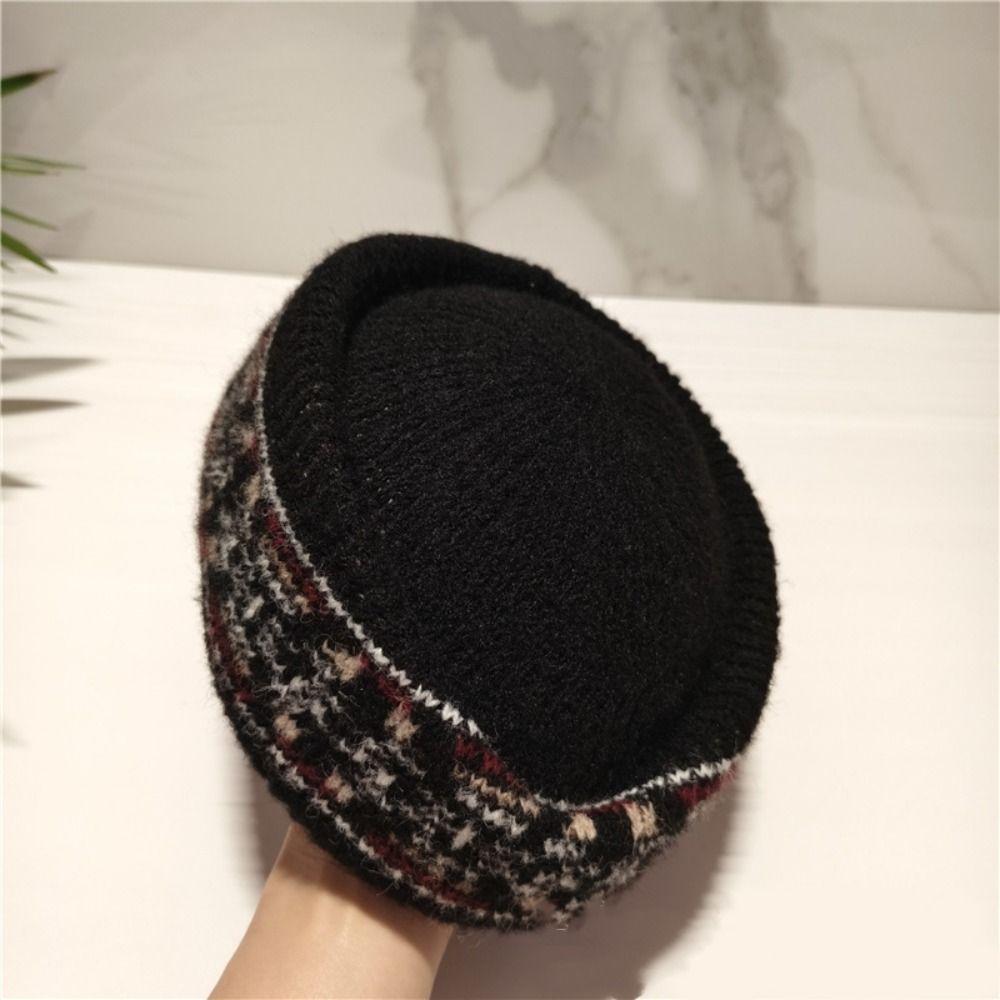 Шляпа-таблетка с узором Fair Isle во французском стиле Элегантная шляпа-федора Шерстяная цилиндровая шляпа Коктейльное мероприятие