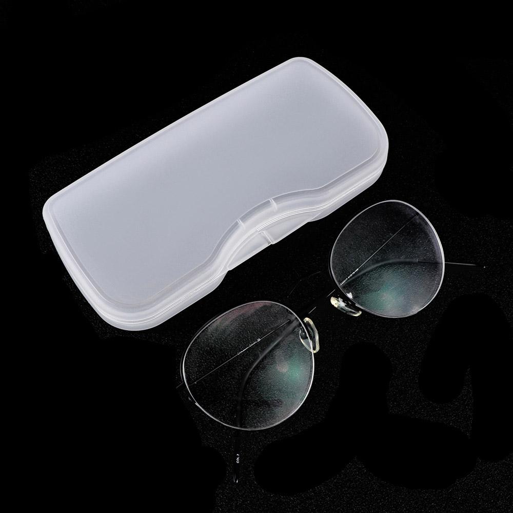 Portable Matte Transparent White Glasses Case Hard Box Eyewear Accessories Clip