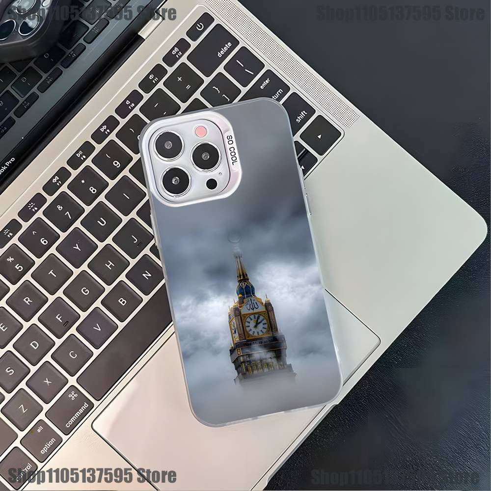 Moslem and kaaba Phone Case For iPhone 17,16,15,14,13,12,11,Pro,XS,Max,Plus,Mini,SE4,E White Matte Shockproof Cover