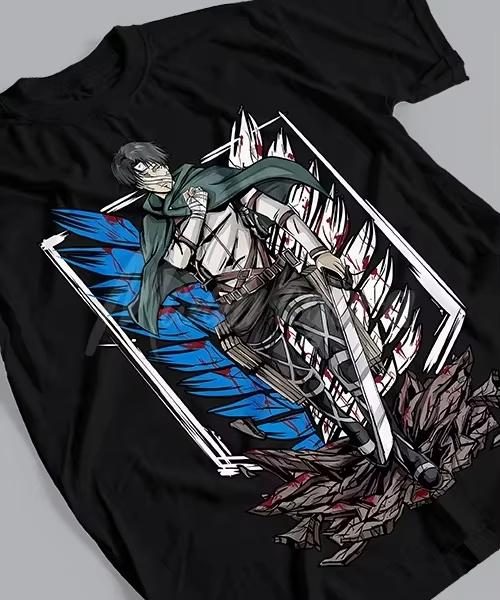 Anime Warrior TShirt Unisex Injured Captain Wings Print Oversized Dark Japanese Streetwear Unisex Tee