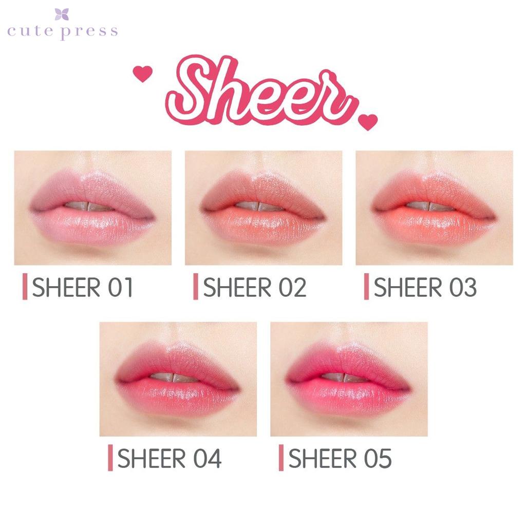 Cute Press Heart ID Sheer Lipstick № 01-.05 - Тайский косметический макияж