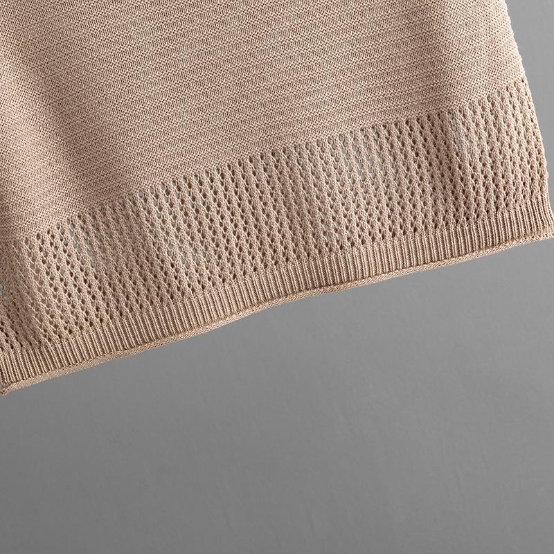 Summer Knitted Slim Hollow Sleeveless Vest Slit Half-body Skirt Two-piece Set