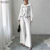 Women Long Sleeve Blouse and Pants Elegant Two Piece Suit Sets