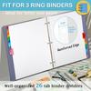 Alphabet Binder Dividers for 3 Ring Binder, COIDEA A-Z Dividers for 3 Ring Binder, Multicolor A-Z Binder Dividers with izable Table of Contents Page,