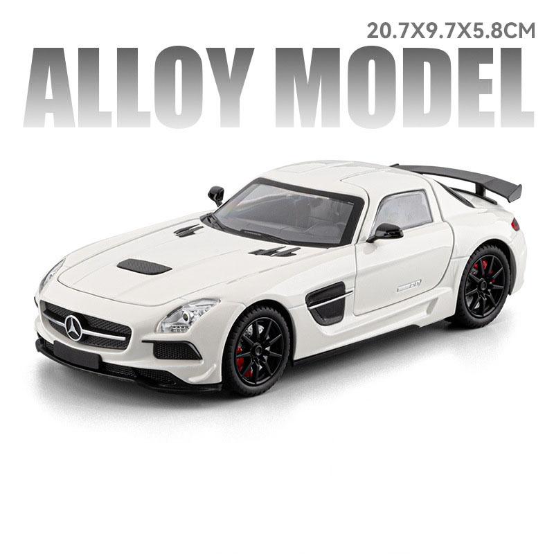 1:24 SLS GTR F1 Safety Sports Car Model Toy Alloy Diecast Sound Light Doors Opened Miniature Vehicle Models Collection Gifts