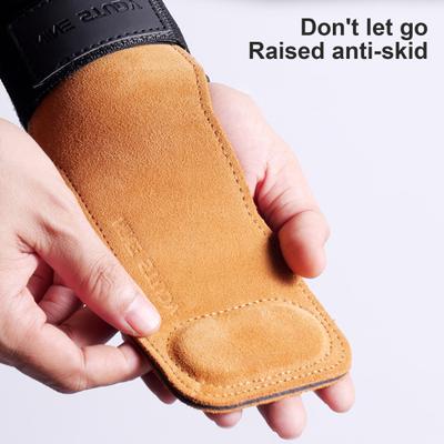 1 пара ремешков на запястье для тяжелой атлетики, двухслойные перчатки для тяжелой атлетики из воловьей кожи с подушечками для ладоней, эластичная рукоятка для становой тяги