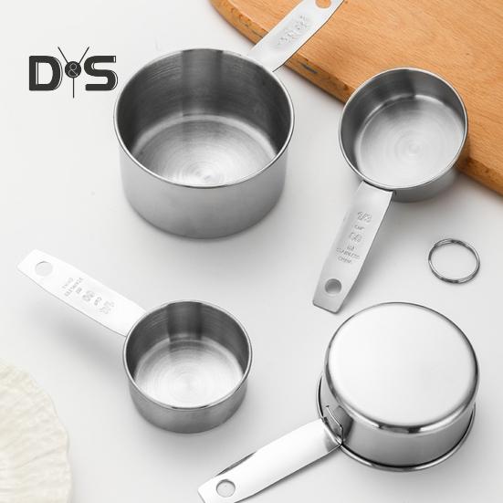 Набор мерных ложек из нержавеющей стали, двойные весы, эргономичная ручка, мерный стакан для точных измерений при выпечке, домашняя кухня, пекарня