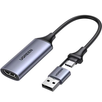 Совместимый тип платы захвата HDMI UGREEN, захват, потоковая передача игр, применимо к iPad 4K@60Hz C&USB 1080P@30Hz, запись/видеозапись/прямая трансляция