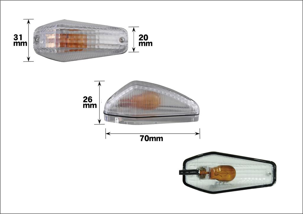 POSH FAITH Motorcycle Supplies Stick-on Turn Signal Aero Sharp Mini