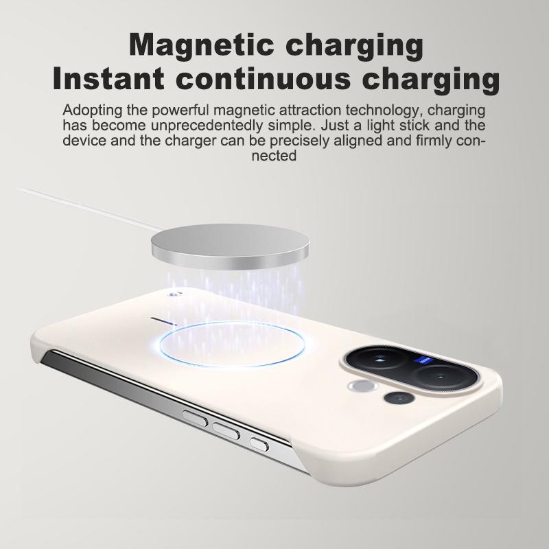 Для Magsafe Безрамочный Чехол Для VIVO V60 Матовый Ультратонкий Беспроводная Зарядка Жесткий ПК Противоударный Чехол для V60 V50 V40 Lite Накладка