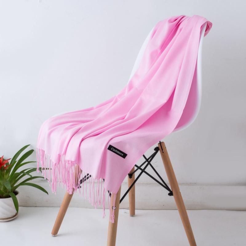 Solid Color Imitation Cashmere Scarf Women, Thin Spring and Summer Long Air Conditioner Shawl, Autumn and Winter Warm Malaysian Headscarf