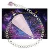 Honey Slow Pendulum with Crystal Natural Power Rose Pink Chart, Stone, Stone, Amulet, Purification, Quartz, PDSG,