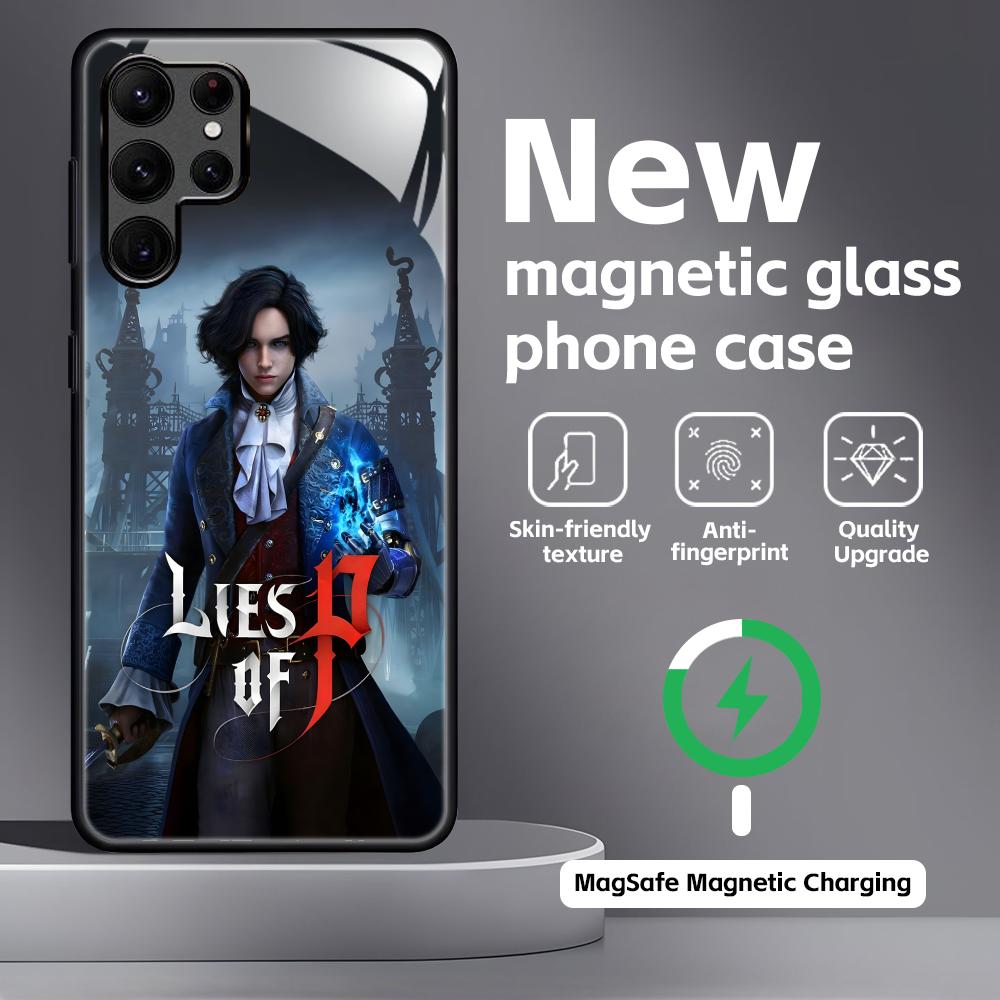 ГОРЯЧАЯ ИГРА L-Lies of P КРУТЫЙ Чехол для телефона для Samsung S26 S25 S24 S23 S22 S21 Plus Ultra Note20 Стеклянный Магнитный Чехол
