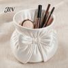 Large Capacity Storage Tube Silk Drawstring Vase, 3D Printed Pen Holder, Makeup Brush Mini Vase Satin Texture Container And Organizer for Jewelry