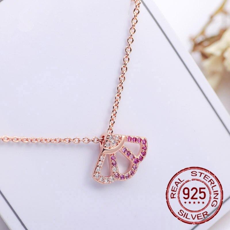 Серебряный премиум-дизайн Sense Design Pavé из розового золота с подвеской в виде свитера, розовая цепочка на ключицу, классическое ювелирное украшение в подарок