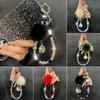 Hand-beaded Mobile Phone Lanyard Strap Crystal Car Keychain New Bag Pendant  Ornament