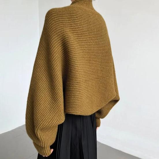 Женский вязаный кардиган-шаль свободного кроя с рукавами «летучая мышь», однотонное вязаное пальто короткого стиля, шаль-пальто для осени и зимы