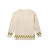 Vans Color Block Plaid Single-Breasted Long Sleeve Knit Top Women Tops Off-White VN000FXHDJR