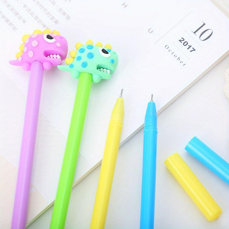 10pcs 0.5mm Cute Pen Creative Dinosaur Shape Gel Pen Cartoon Tyrannosaurus Water-based Signature Pen Learning Office Stationery