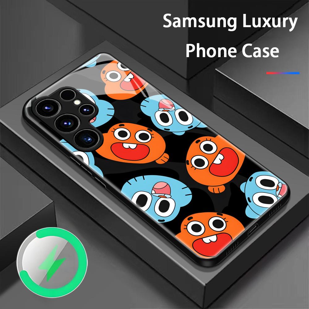 The Amazing World of Gumball Phone Case For Samsung S25 S24 S23 S22 S21 S20 Plus Ultra Note20 Glass Magnetic Case