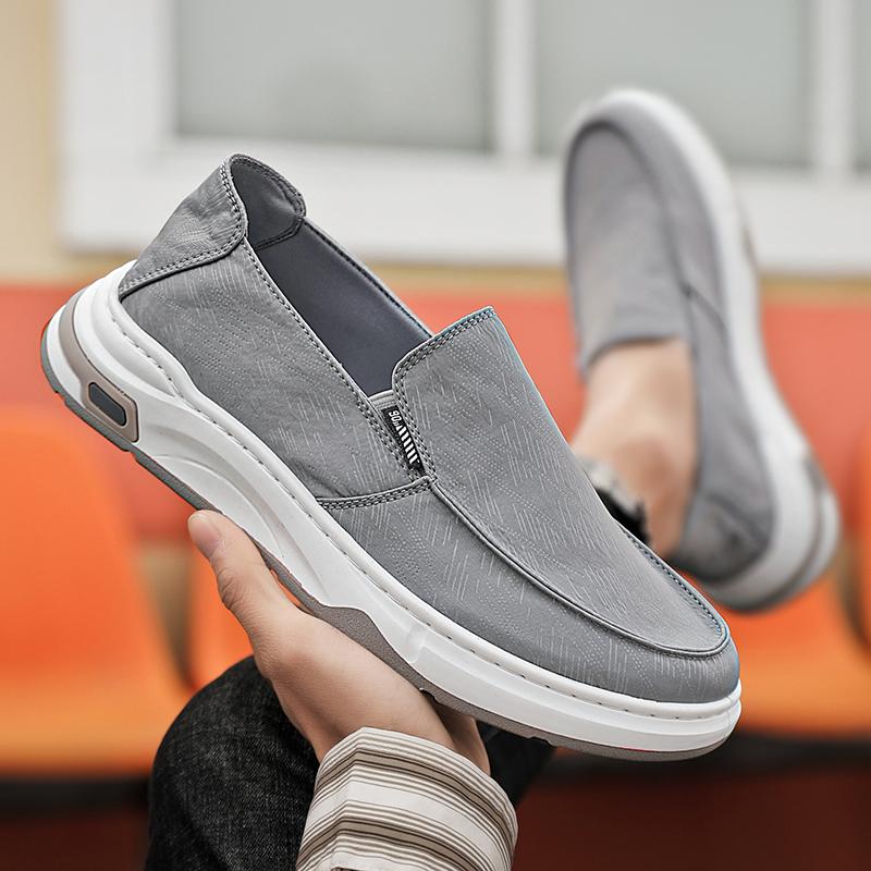 Старые пекинские тканевые туфли мужские летние дышащие повседневные из ледяного шелка туфли-слипоны мужские на толстой подошве нескользящие спортивные модные туфли