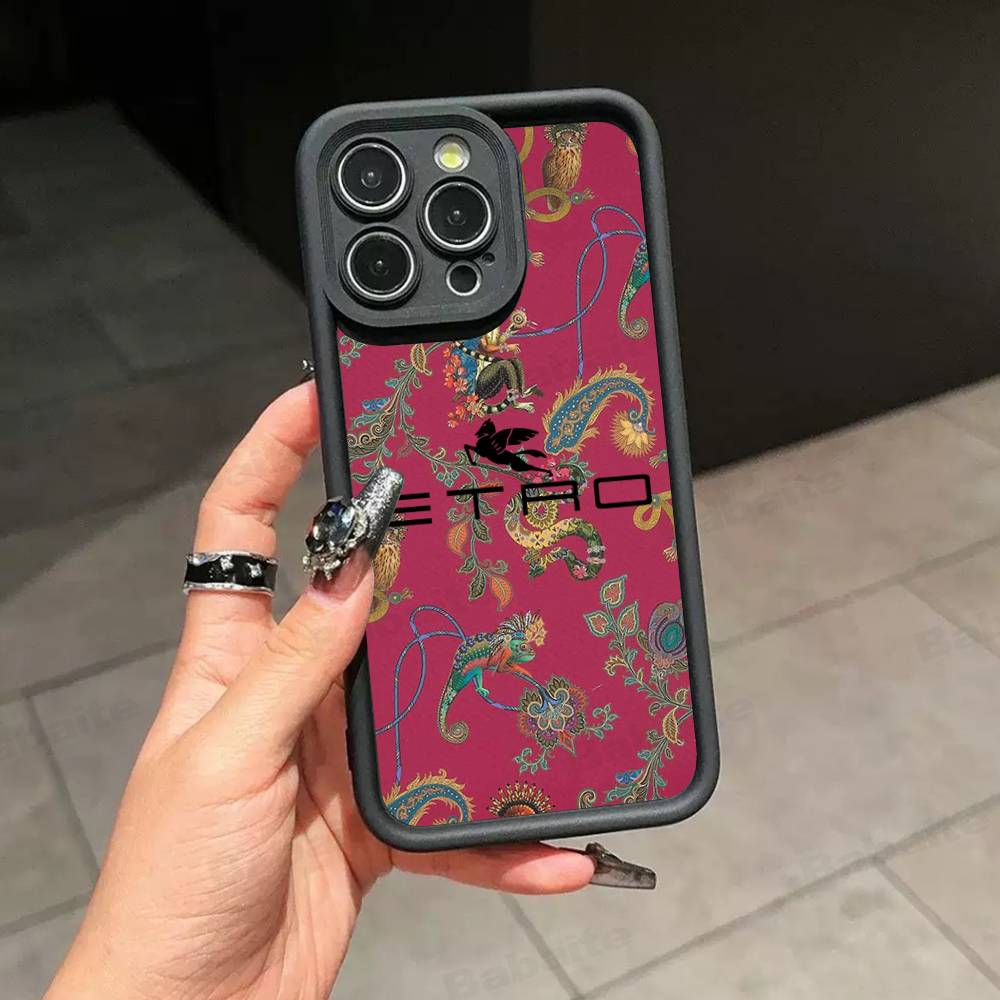 Модный и роскошный силиконовый мягкий чехол E-Etro для iPhone 17 16 14 13 12 11 15 Pro Max Plus Air Cover