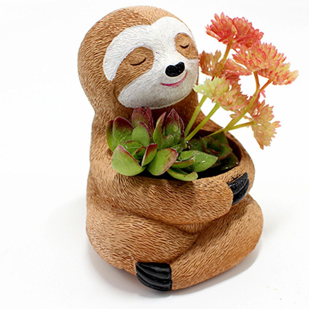 Sloth Flower Pot Ornaments Innovative Resin Succulent Pots Planter Desktop Ornaments